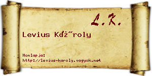 Levius Károly névjegykártya